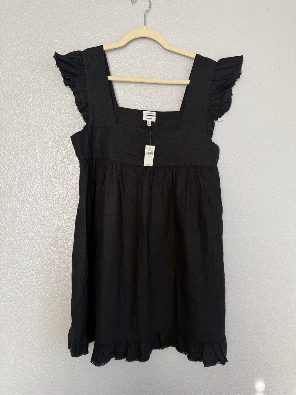 aerie Black Linen Mini Dress Size Medium